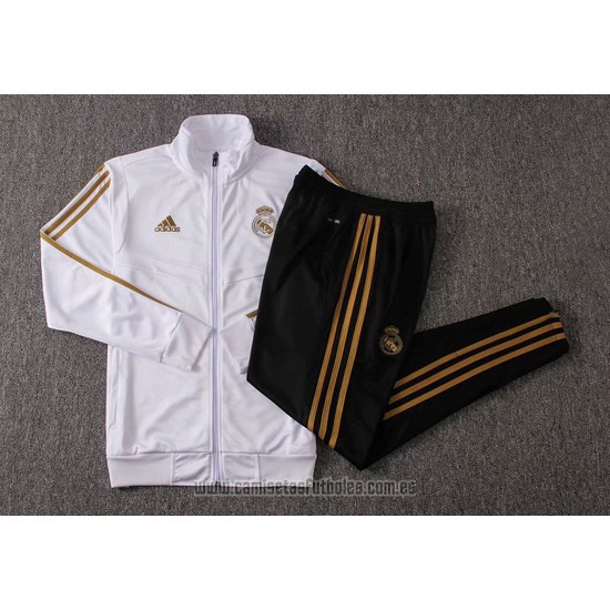 Chandal de Chaqueta del Real Madrid Nino 2019-2020 Blanco y Oro